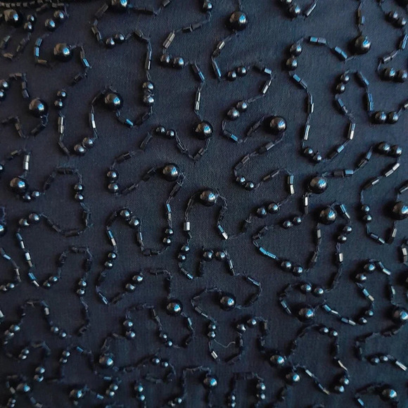 Cote d'Azur Vintage Evening Silk Beaded Jacket - Picture 3 of 6